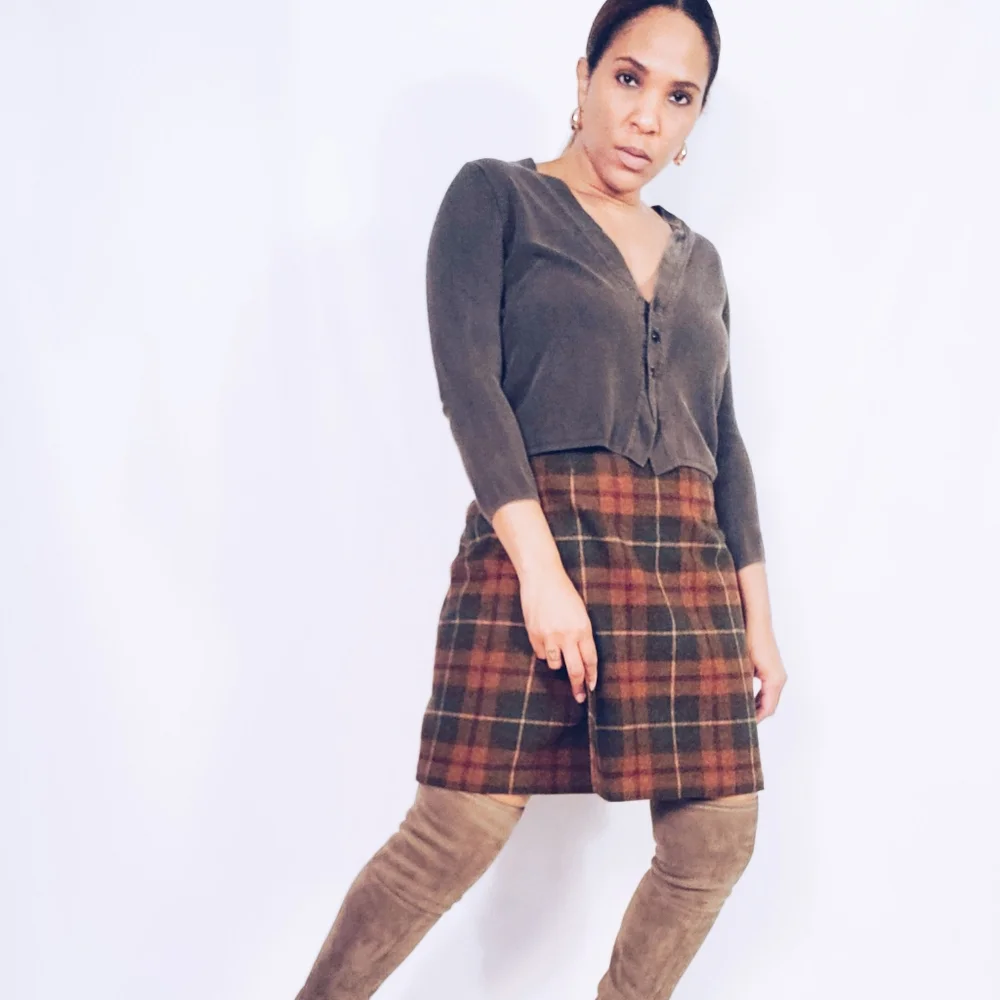 Plaid Wrap Skirt
